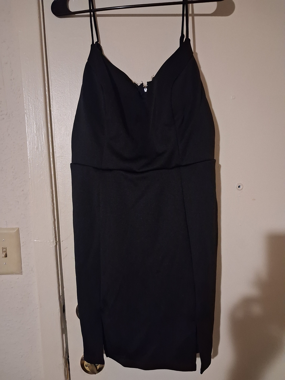 Classic Black Spaghetti-Strap Bodycon Dress Size 17 City Studios